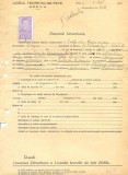 Z509 DOCUMENT VECHI -LICEUL TEORETIC DE FETE , BRAILA - COSTACHE CARAMAN -1942