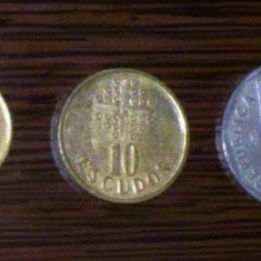 PORTUGALIA - LOT 3 MONEDE 5 escudos 1988, 10 escudos 1998, 20 escudos 1987