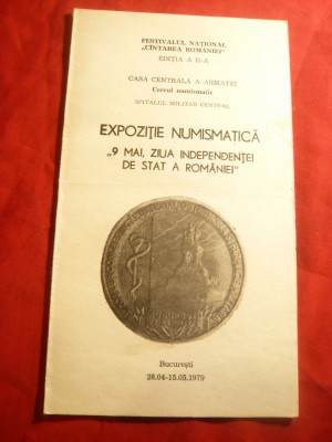 Carnet -Reclama -Expozitia Numismatica -la 9 mai-Independenta Stat 1979 foto