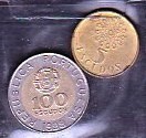 PORTUGALIA - LOT 2 MONEDE 5 ESCUDOS 1988, 100 ESCUDOS 1998