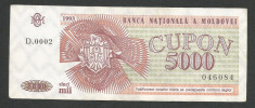 MOLDOVA 5000 5.000 CUPON / CUPOANE 1993 [1] P-4 , XF foto