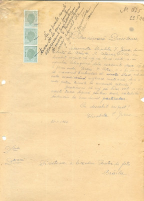 520 DOCUMENT VECHI -LICEUL TEORTIC DE FETE BRAILA - ELISABETA I. JERCEA -1946 foto