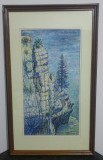Stanca (peisaj montan)// pastel, M. Dumitrescu, Flori, Ulei, Altul