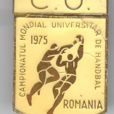 Campionatul Mondial Universitar de HANDBAL - Romania 1975 Insigna Sport - email