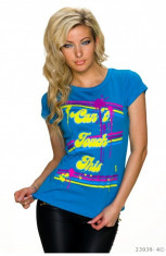 Tricou Dama cu Imprimeu Neon foto