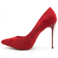 Pantofi Stiletto Red Suede,Cod:E-30 Red (Culoare: Rosu, Inaltime toc (cm): 11, Marime Incaltaminte: 39) foto
