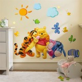 Sticker perete Winnie the Pooh, desene animate, 50x70 cm, decorativ camera copii