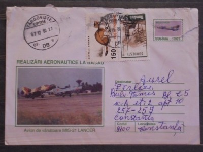 ROM.- REALIZARI AERONAUTICE LA BACAU- AVION DE VINATOARE MIG- 21 LANCER- 2000. foto