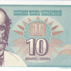 Bancnota Iugoslavia 10 Dinari 1994 - P138 UNC