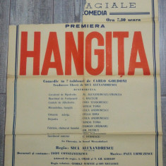 Hangita/ afis interbelic Teatrul National I.L. Caragiale, premiera