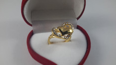 Inel Special Heart dublu placat aur 24K cod produs INH 1 foto