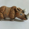 Figurina rinocer ceramica CIAP Peru, 7 cm, realizare deosebita, artizanat