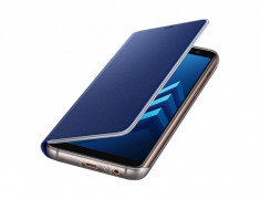 Husa Samsung Galaxy A8 (2018) A530 EF-FA530PLEGWW Neon Flip Albastra Blister Originala foto
