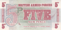 Bancnota Anglia (British Armed Forces) 5 Pence (1972) - PM47 UNC ( Seria 6 ) foto