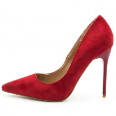 Pantofi Stiletto Red Suede,Cod:LT-75 Red (Culoare: Rosu, Inaltime toc (cm): 10.5, Marime Incaltaminte: 40) foto