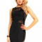 Rochie Eleganta Neagra cu Dantela si Latex