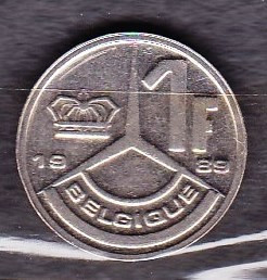 BELGIA 1989 - MONEDA 1 FRANC foto