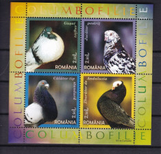 ROMANIA 2005 LP 1701 COLUMBOFILIE BLOC MNH foto