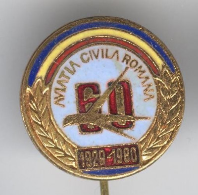 Aviatie Civila 1920-1980 - Insigna Romania foto