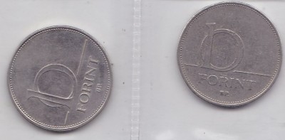 UNGARIA - LOT 2 MONEDE 10 FORINTI 1995, 1996 foto