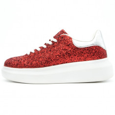 INCALTAMINTE CASUAL DAMA GLITTER WINE RED,Cod:YS 1556- 5 B WINE RED (Culoare: Rosu, Marime Incaltaminte: 40) foto