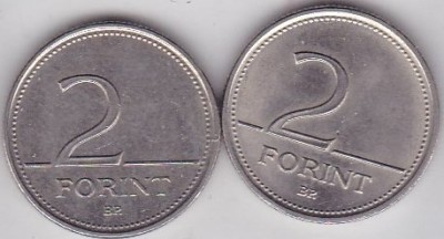 UNGARIA - LOT 2 MONEDE 2 FORINTI 1993, 2004 foto