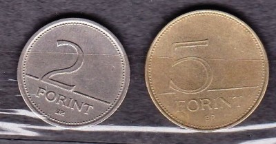 UNGARIA 1993 - LOT 2 MONEDE 2, 5 FORINTI foto