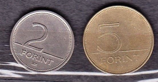 UNGARIA 1993 - LOT 2 MONEDE 2, 5 FORINTI