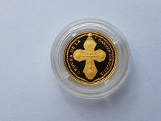 Moneda Aur 10 lei 2011 Crucea de la Garvan Dinogetia, colectia &amp;quot;Istoria Aurului&amp;quot; foto