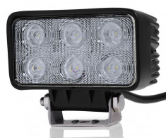 Proiector LED Auto Offroad 18W/12V-24V, 1320 Lumeni, Dreptunghiular, Flood Beam 60 Grade foto