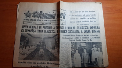 ziarul romania libera 16 martie 1987-vizita lui ceusescu in birmania foto