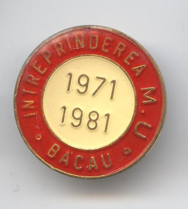 INTREPRINDEREA de MASINI UNELTE din BACAU Insigna Aniversare 1971-1981