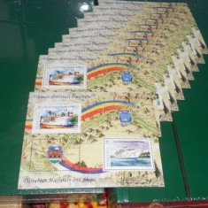 set timbre romania 10colite 2007 vapoare si porturi dunarene