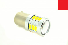 Bec o faza TV BA15S 5630 18SMD ROSU Canbus 9v-30v nonpolar AL-070218-7 foto