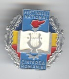 PROPAGANDA COMUNISTA - FESTIVALUL NATIONAL CANTAREA ROMANIEI 1989 Insigna din Al