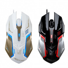 USB Wired Optical Gaming Mouse 1600DPI Adjustable Culoare Alb foto