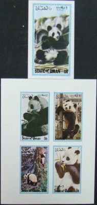 STATE OF OMAN - URSUL PANDA, 2004, 1 M/SH + 1 S/S, NEDANT., NEOB. - O 30 foto