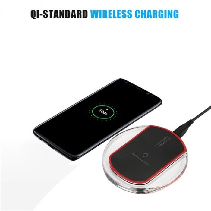 Incarcator Qi Wireless Samsung Galaxy S8 ?i S8 Plu Culoare Negru-Ro?u foto mare Incarcator Qi Wireless Samsung Galaxy S8 ?i S8 Plu Culoare Negru-Ro?u foto mare