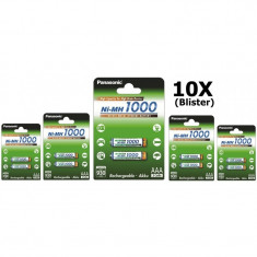 Panasonic 1000mAh AAA Rechargeable Battery NiMH Continutul pachetului 10x Blistere foto