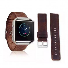 Bra?ara din piele ecologica pentru Fitbit Blaze Culoare Maro foto