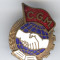 CGM - Confederatia Generala a Muncii anii 1940s insigna MINI cu talpa