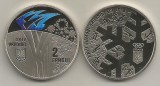 UCRAINA 2 HRIVNE 2018 J.O. de IARNA - PYEONCHANG editia XXIII , Coreea de Sud , UNC - capsula, Europa, Cupru-Nichel