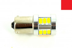 Bec o Faza BAU15S 5630 18SMD Canbus 9V-30V nonpolar lumina: ROSIE AL-070218-9 foto