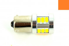 Bec o Faza BAU15S 5630 18SMD canbus 9V-30V nonpolar Portocaliu AL-090817-8 foto