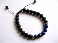bratara unisex lapis lazuli si onix 30168 foto