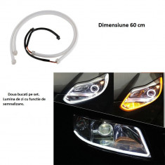 Banda flexibila LED DRL cu functie de semnalizare 60cm SET 2 BUC 12V AL-121016-9 foto