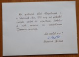 Cumpara ieftin Semnatura Suzana Gadea pe felicitare , demnitar comunist