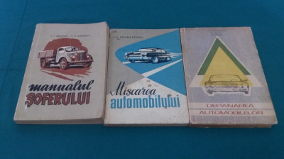 LOT 3 CĂRȚI AUTOVEHICULE: MANUALUL ȘOFERULUI, MIȘCAREA AUTOMOBILULUI/1960 * foto