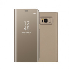 Husa Samsung Galaxy S8 Plus - Flip Cover Clear Smart View Gold foto