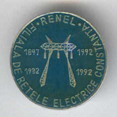 RENEL- FILIALA DE RETELE ELECTICE CONSTANTA 1992 Insigna Aniversare
